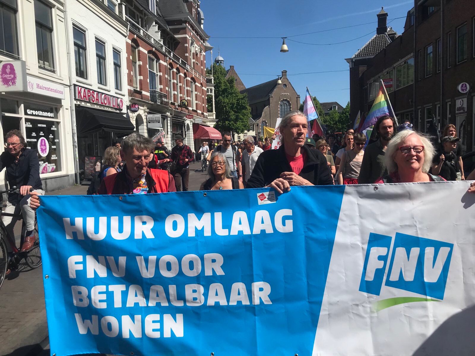 Woonprotest Utrecht, achter de vlag van het FNV