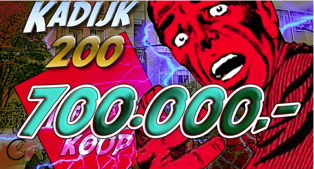 Affiche Niet Te Koop flitsactie 244 De charmante en rustige ligging in de Kadijkenbuurt wordt gecombineerd met stedelijk gemak... Dat kan maar een ding betekenen! Affiche Kimbel Bouwman